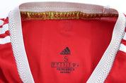Adidas Logo Manchester United Striped Soccer Jersey - ThriftedThreads.com