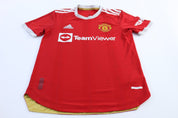 Adidas Logo Manchester United Striped Soccer Jersey - ThriftedThreads.com