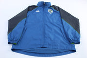 Adidas Logo Seattle Sounders FC Striped Soccer Zip Up Jacket - Jackets - Thrifted Threads