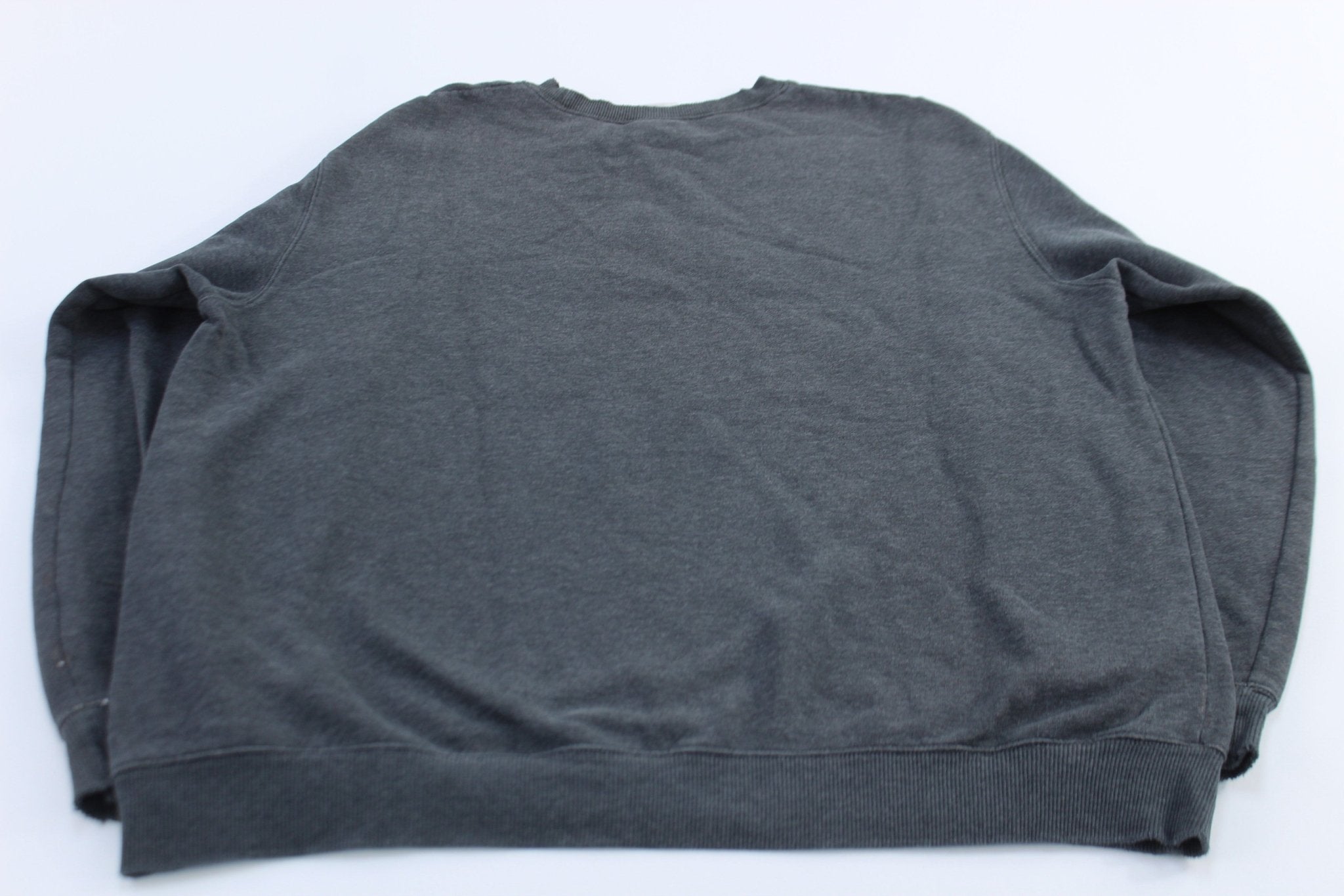 Adidas Trefoil Embroidered Logo Grey Sweatshirt - ThriftedThreads.com