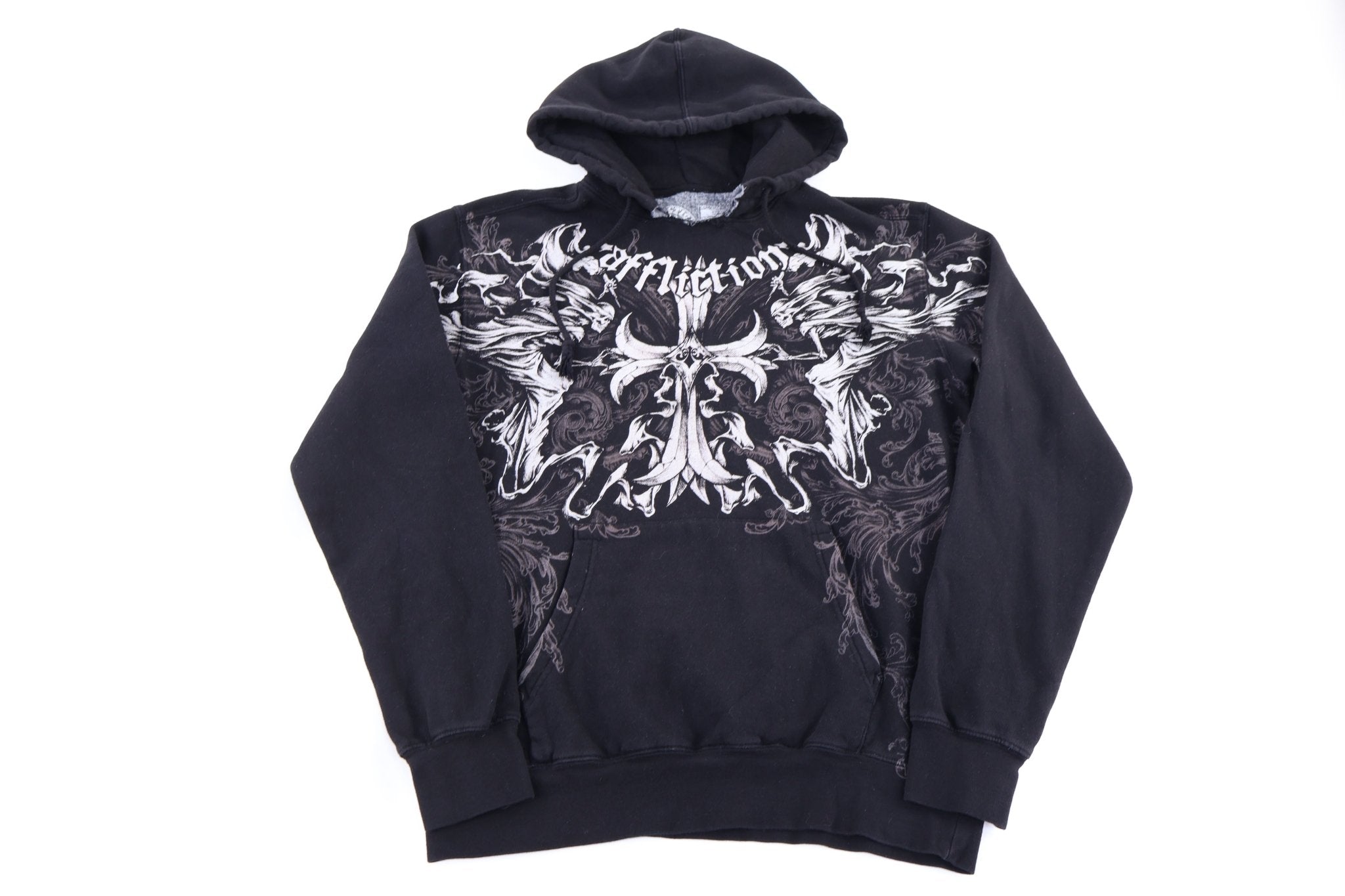 Affliction Cross Graphic Pullover Hoodie - Sweatshirt - Thrifted Threads