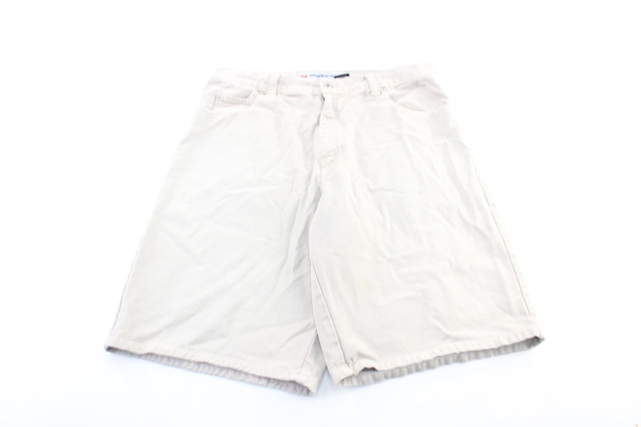 Anchor Blue Beige Denim Shorts - ThriftedThreads.com