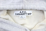 A.P.C. Carhartt WIP Light Grey Pullover Hoodie - ThriftedThreads.com