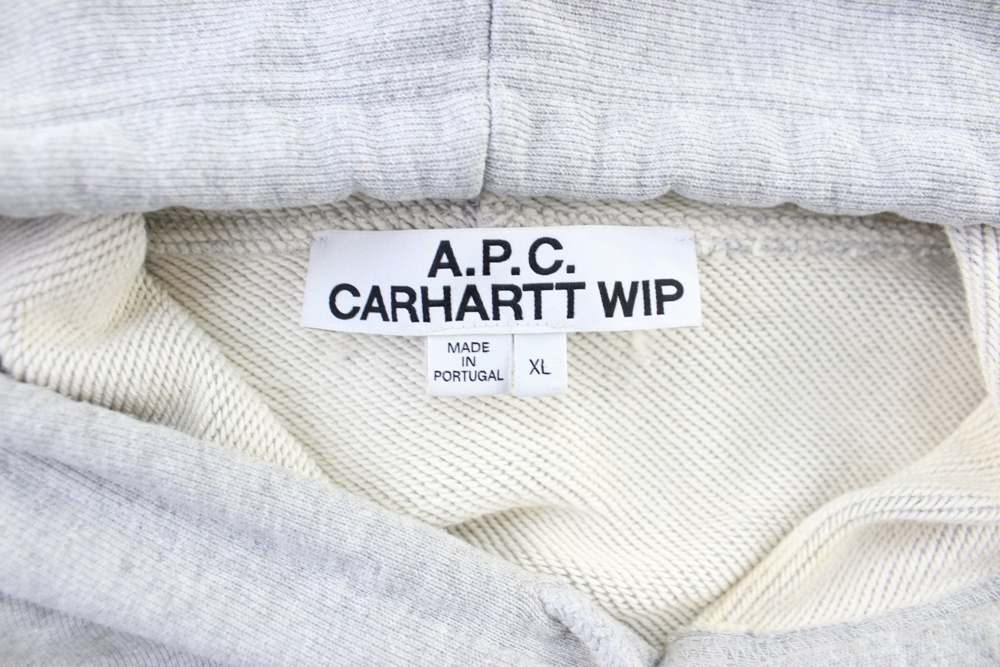 A.P.C. Carhartt WIP Light Grey Pullover Hoodie - ThriftedThreads.com