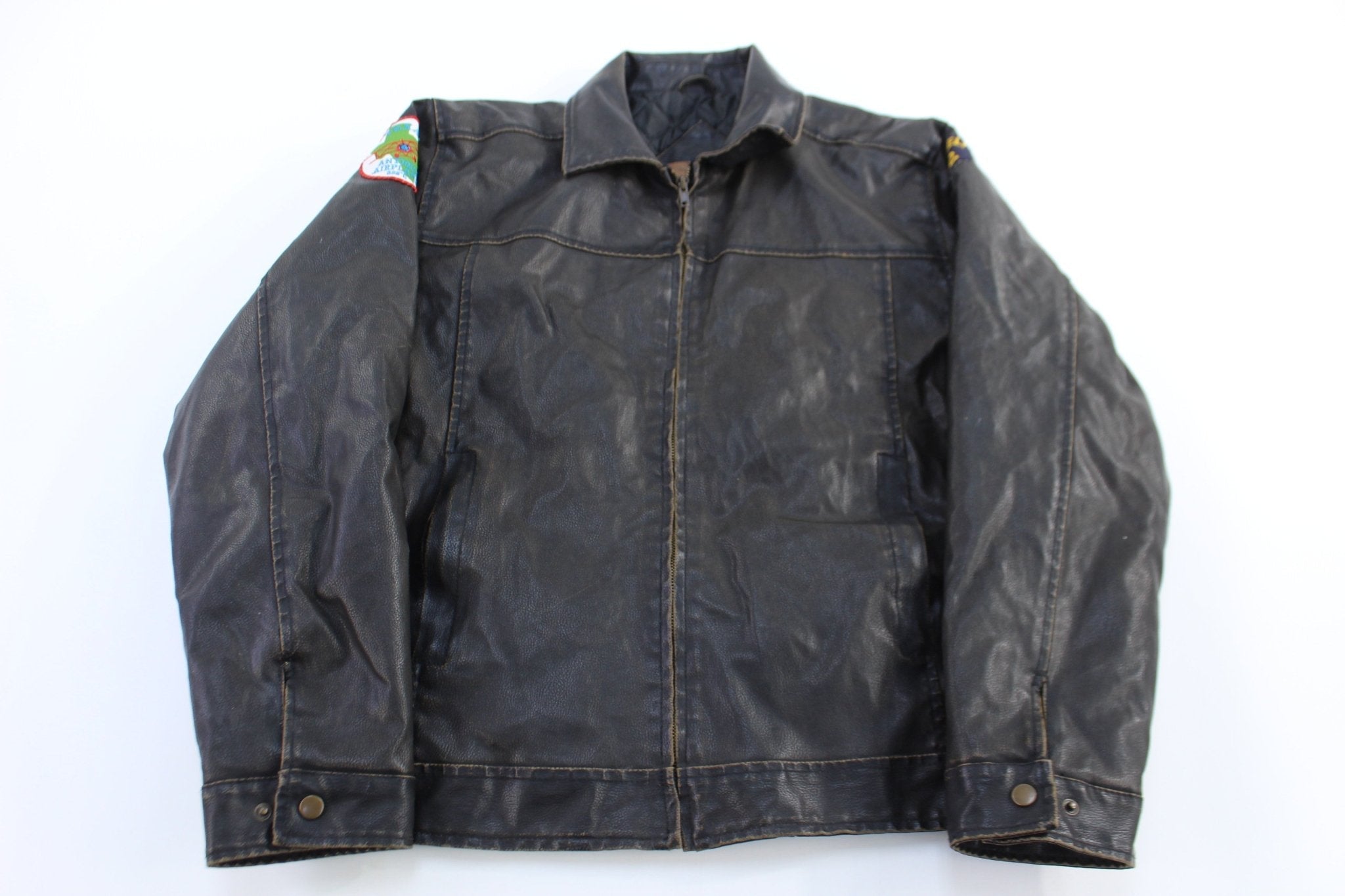Arizona Full Zip Faux Leather Jacket - Jacket - Thrifted Threads