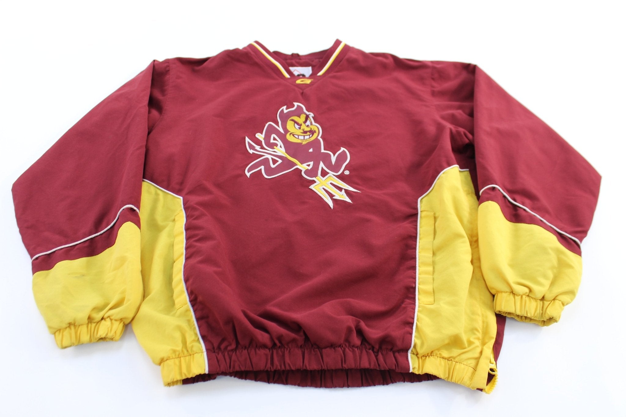 Arizona State University Sun Devils Embroidered Windbreaker Pullover - ThriftedThreads.com