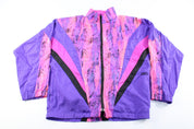 Asics Embroidered Logo Abstract Zip Up Jacket - ThriftedThreads.com