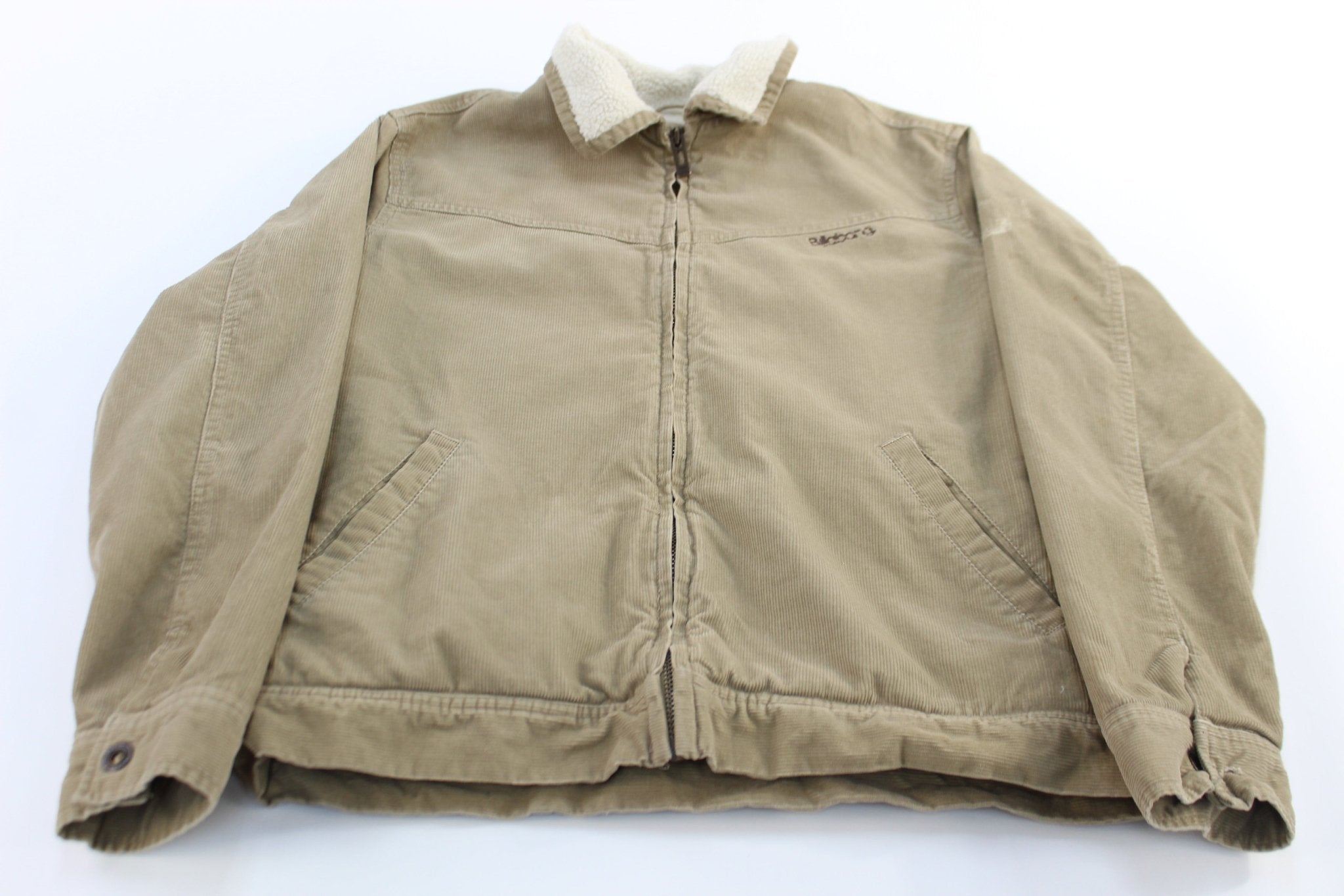 Billabong Embroidered Sherpa Lined Corduroy Jacket - ThriftedThreads.com