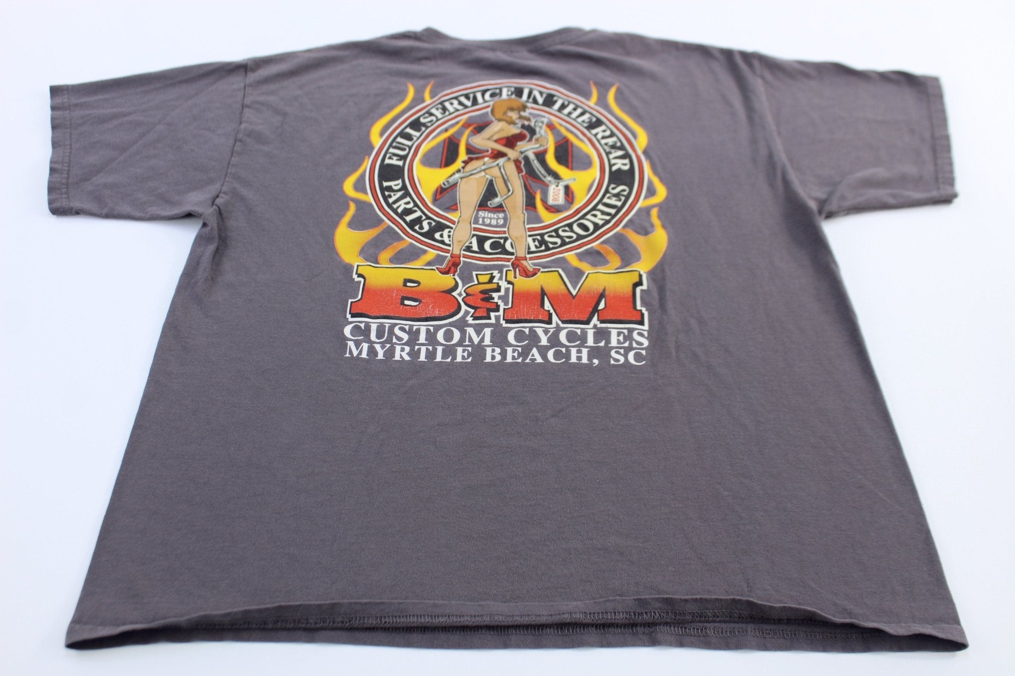 B&M Custom Cycles Myrtle Beach, South Carolina Service T-Shirt - ThriftedThreads.com