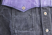 Boogie Woogie Boy Black & Purple Wash Denim Jacket - ThriftedThreads.com