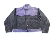 Boogie Woogie Boy Black & Purple Wash Denim Jacket - ThriftedThreads.com