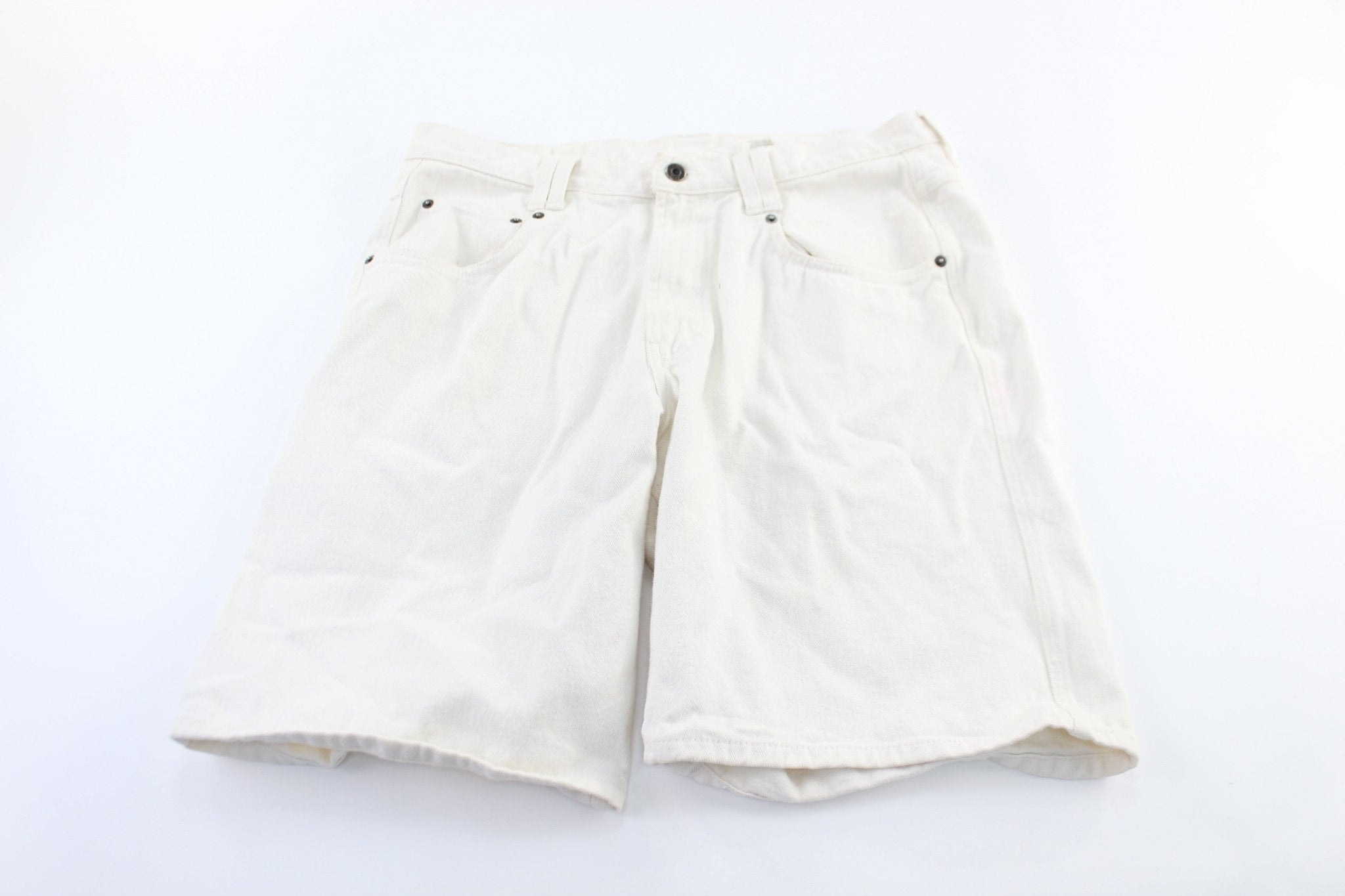 Brittania White Denim Shorts - ThriftedThreads.com