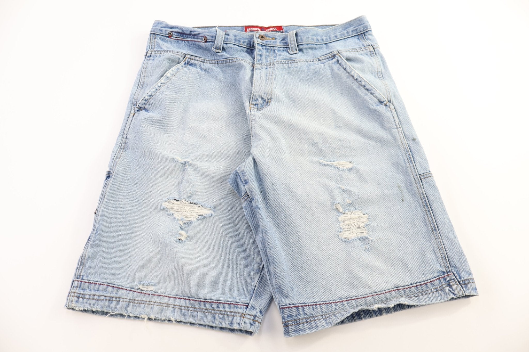 Brooklyn Xpress Light Wash Denim Shorts - Pants/Shorts - Thrifted Threads
