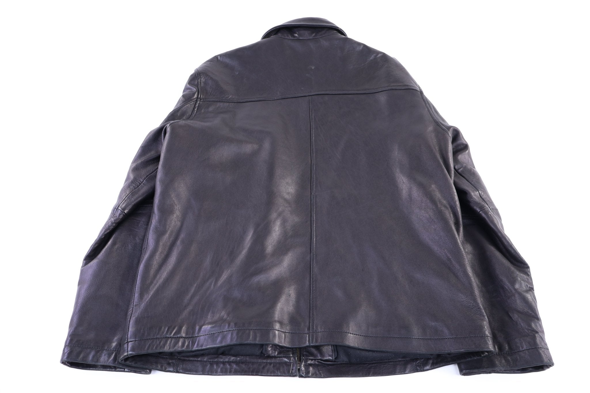 Calvin Klein Black Leather Full Zip Jacket - Jacket - Thrifted Threads