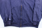 Carhartt Embroidered Logo Blue Zip Up Hoodie - ThriftedThreads.com