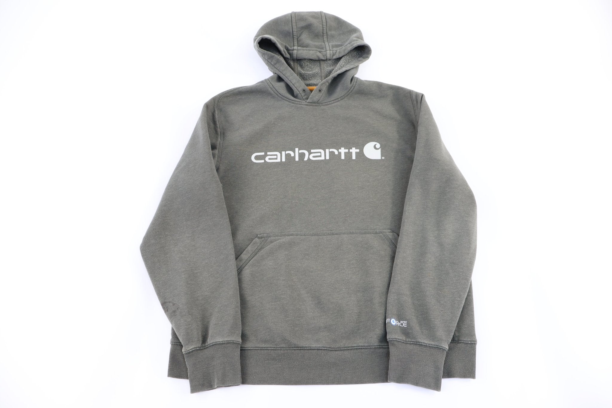 Carhartt Logo Graphic Green Pullover Hoodie - Sweatshirt - Thrifted Threads