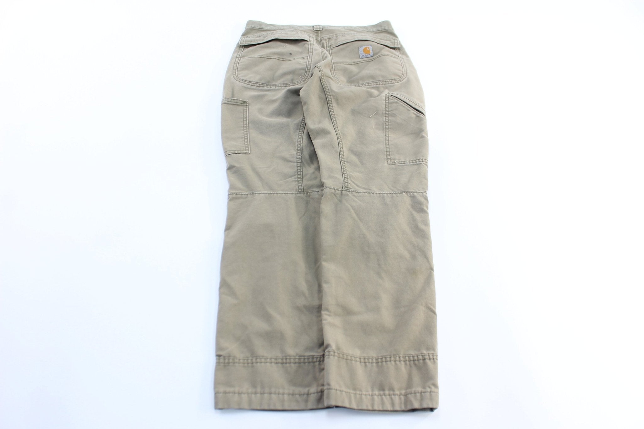 Carhartt Logo Light Tan Carpenter Pants - ThriftedThreads.com