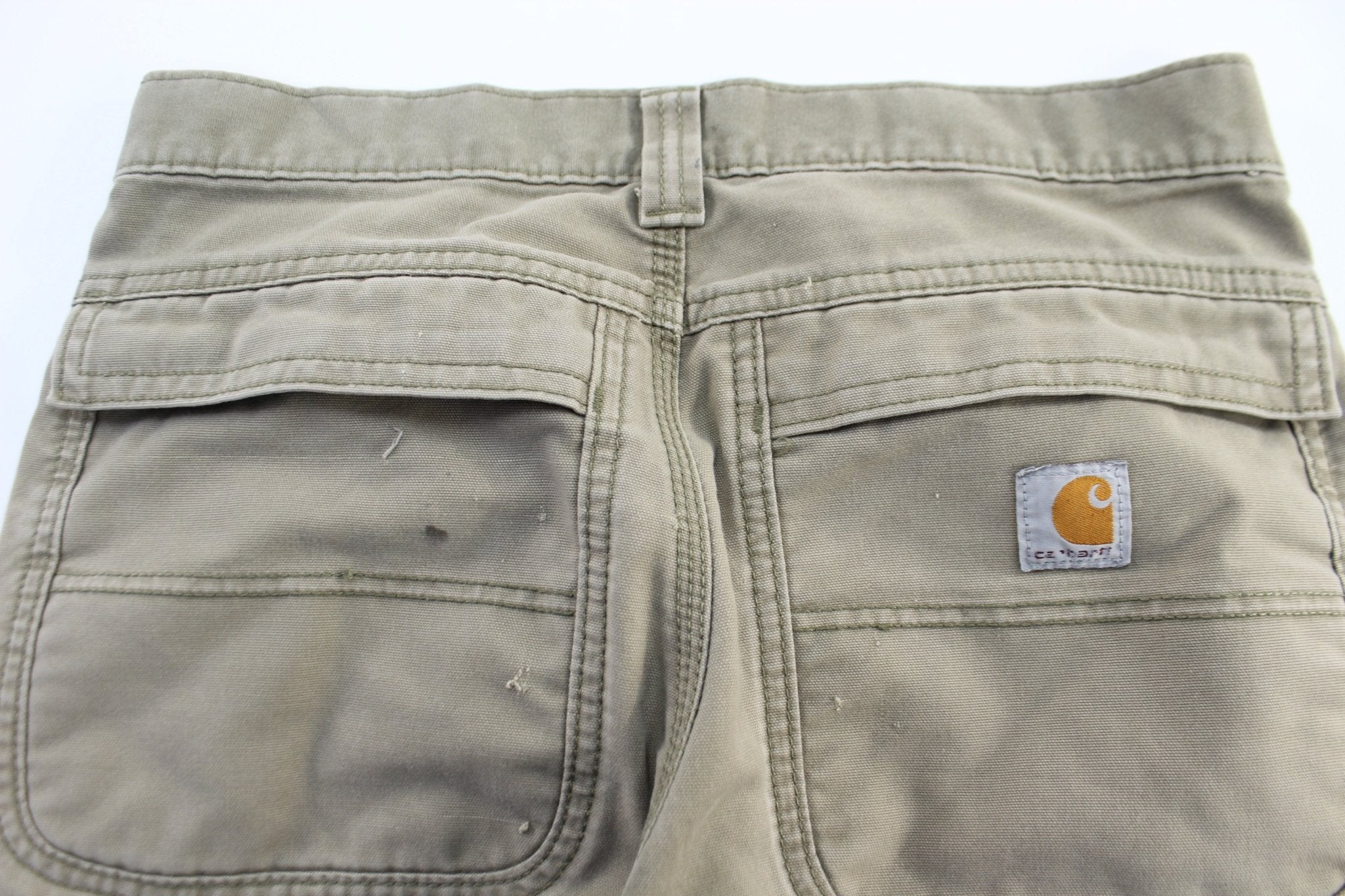 Carhartt Logo Light Tan Carpenter Pants - ThriftedThreads.com