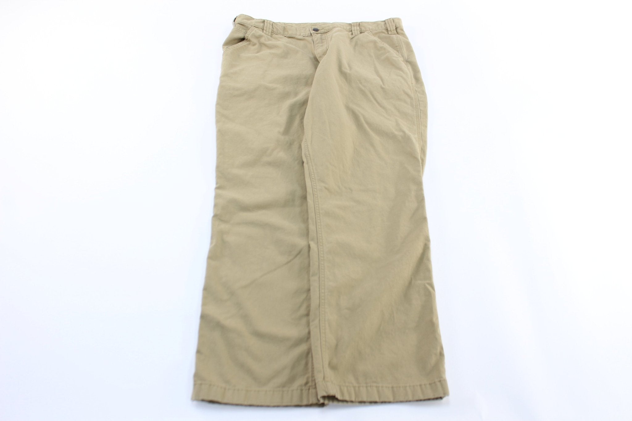 Carhartt Logo Light Tan Carpenter Pants - ThriftedThreads.com