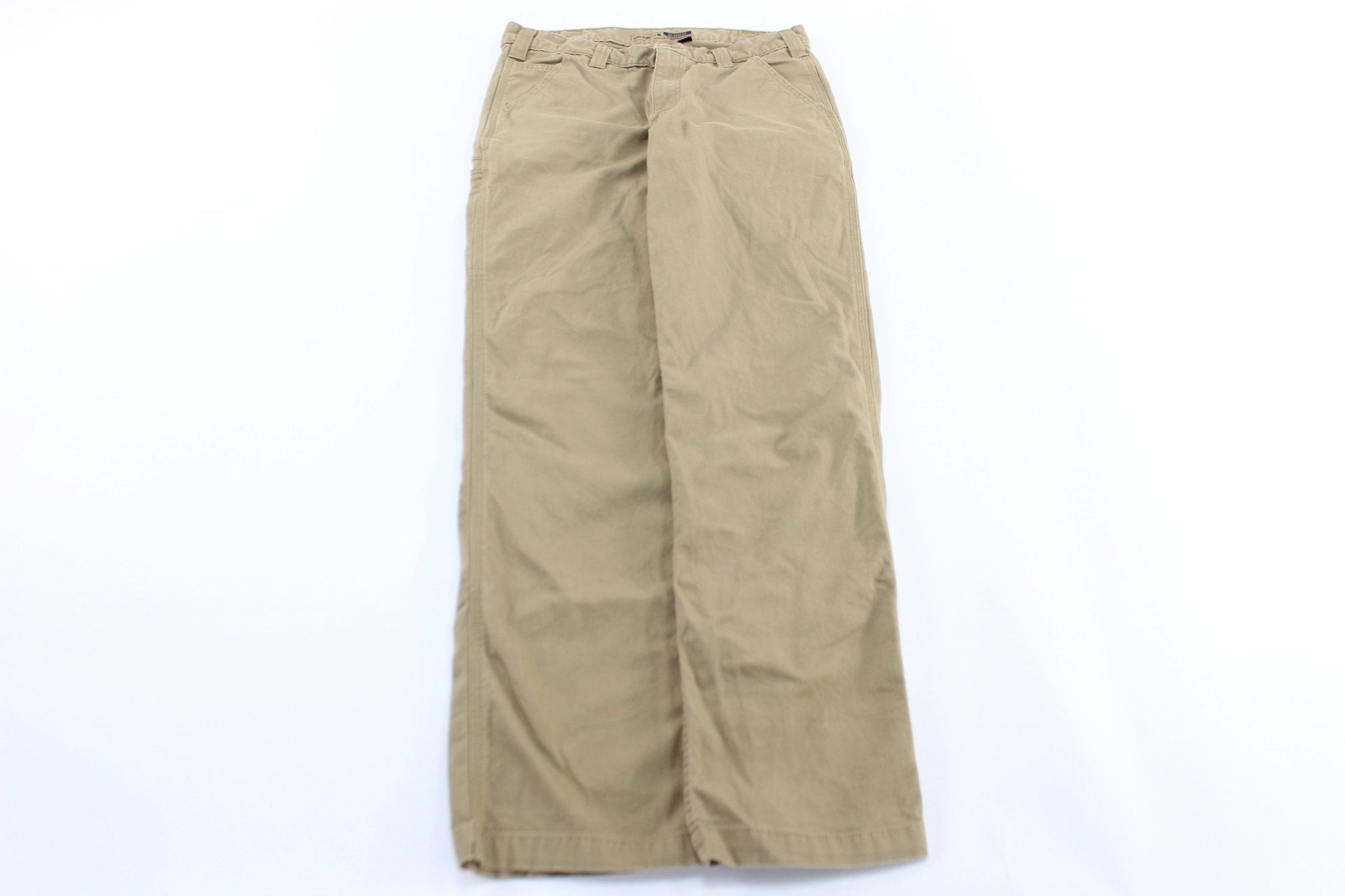 Carhartt Logo Light Tan Carpenter Pants - ThriftedThreads.com