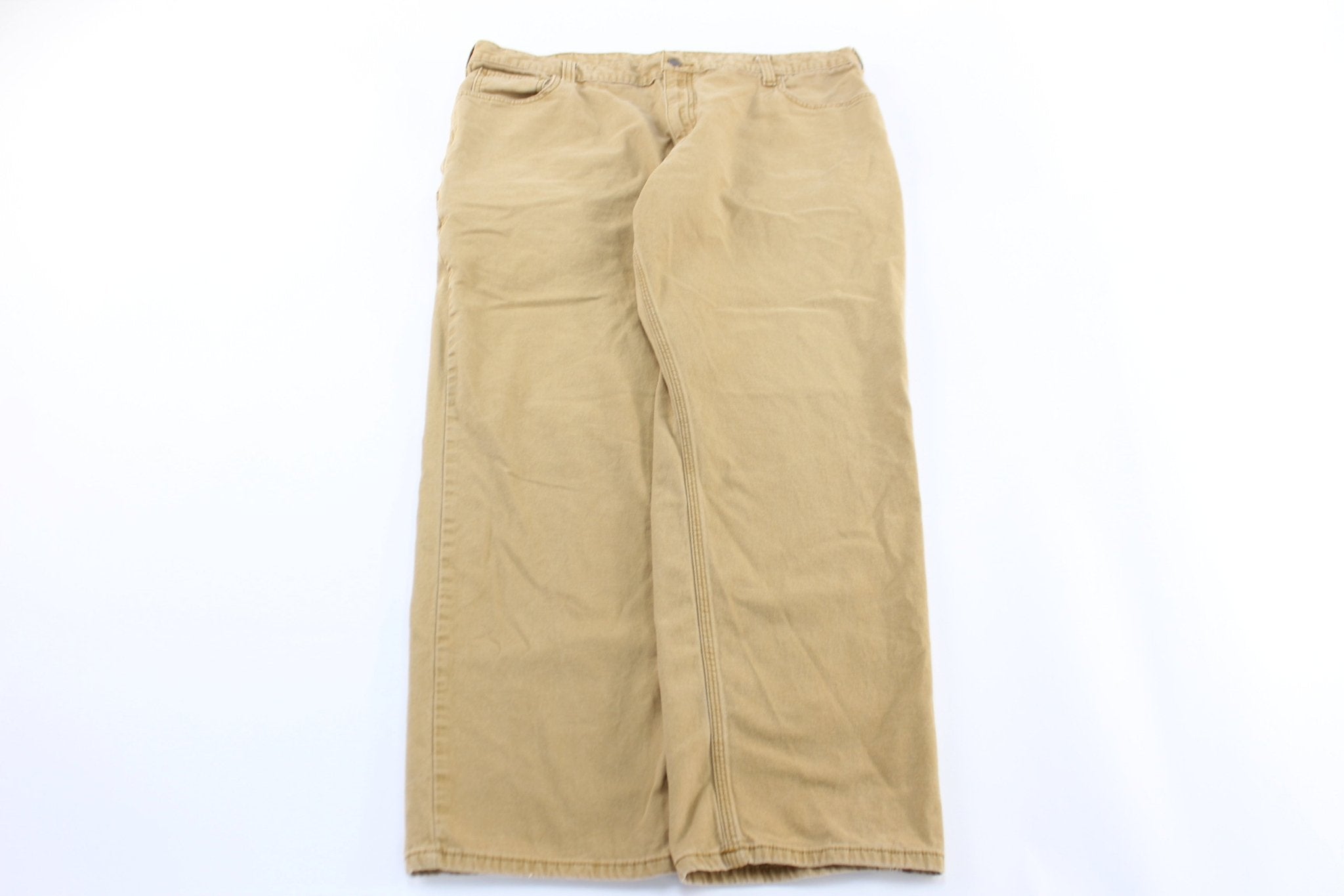 Carhartt Logo Light Tan Carpenter Pants - ThriftedThreads.com