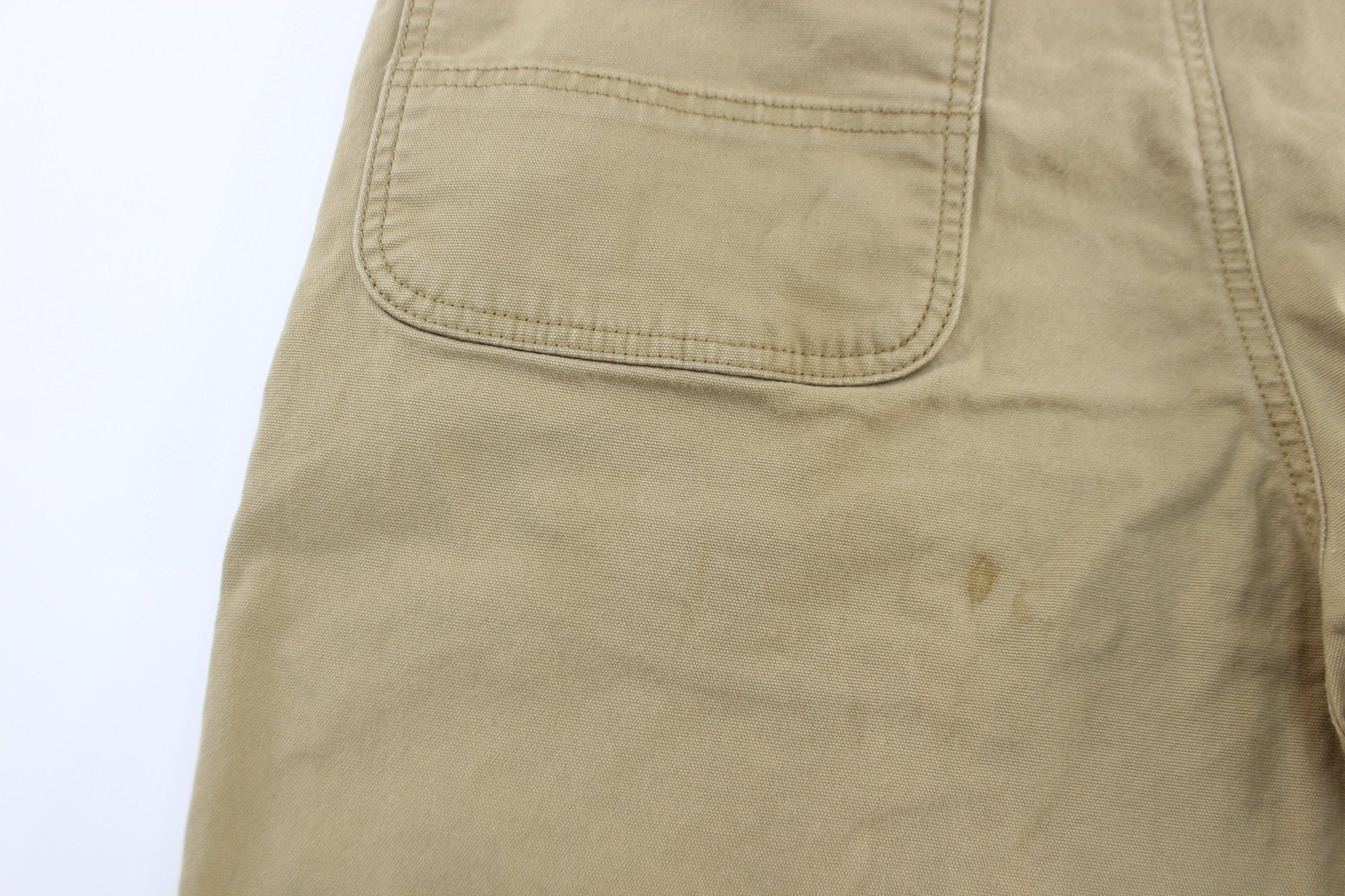Carhartt Logo Light Tan Carpenter Pants - ThriftedThreads.com