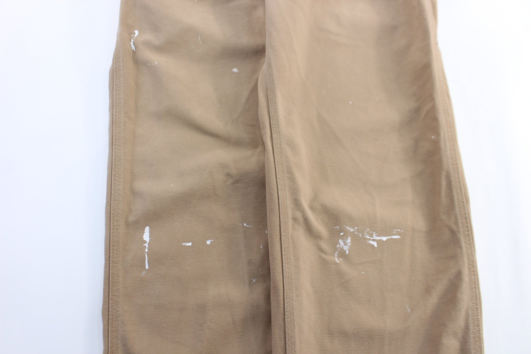 Carhartt Logo Patch Beige Carpenter Pants - ThriftedThreads.com