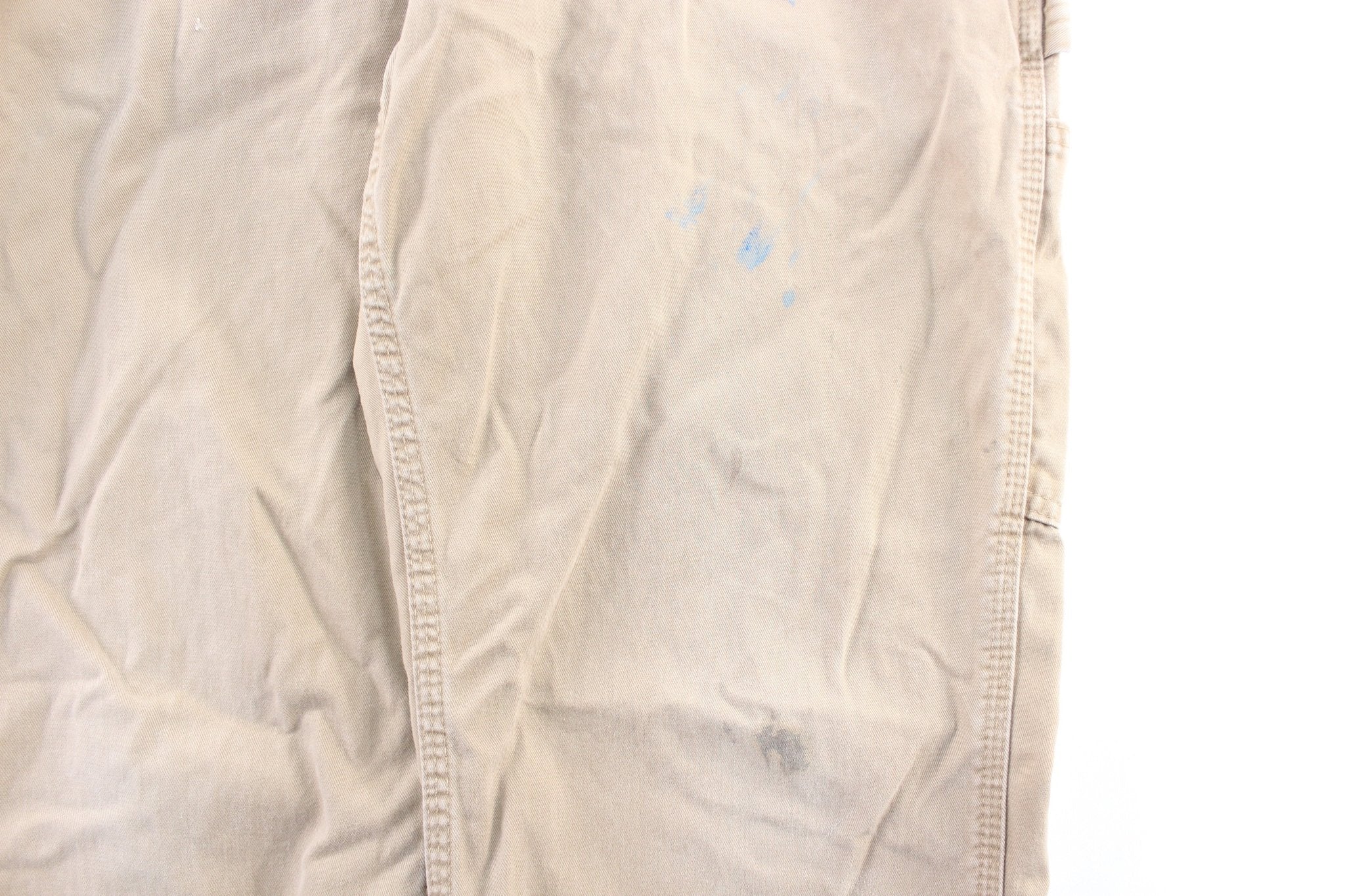 Carhartt Logo Patch Beige Carpenter Pants - ThriftedThreads.com