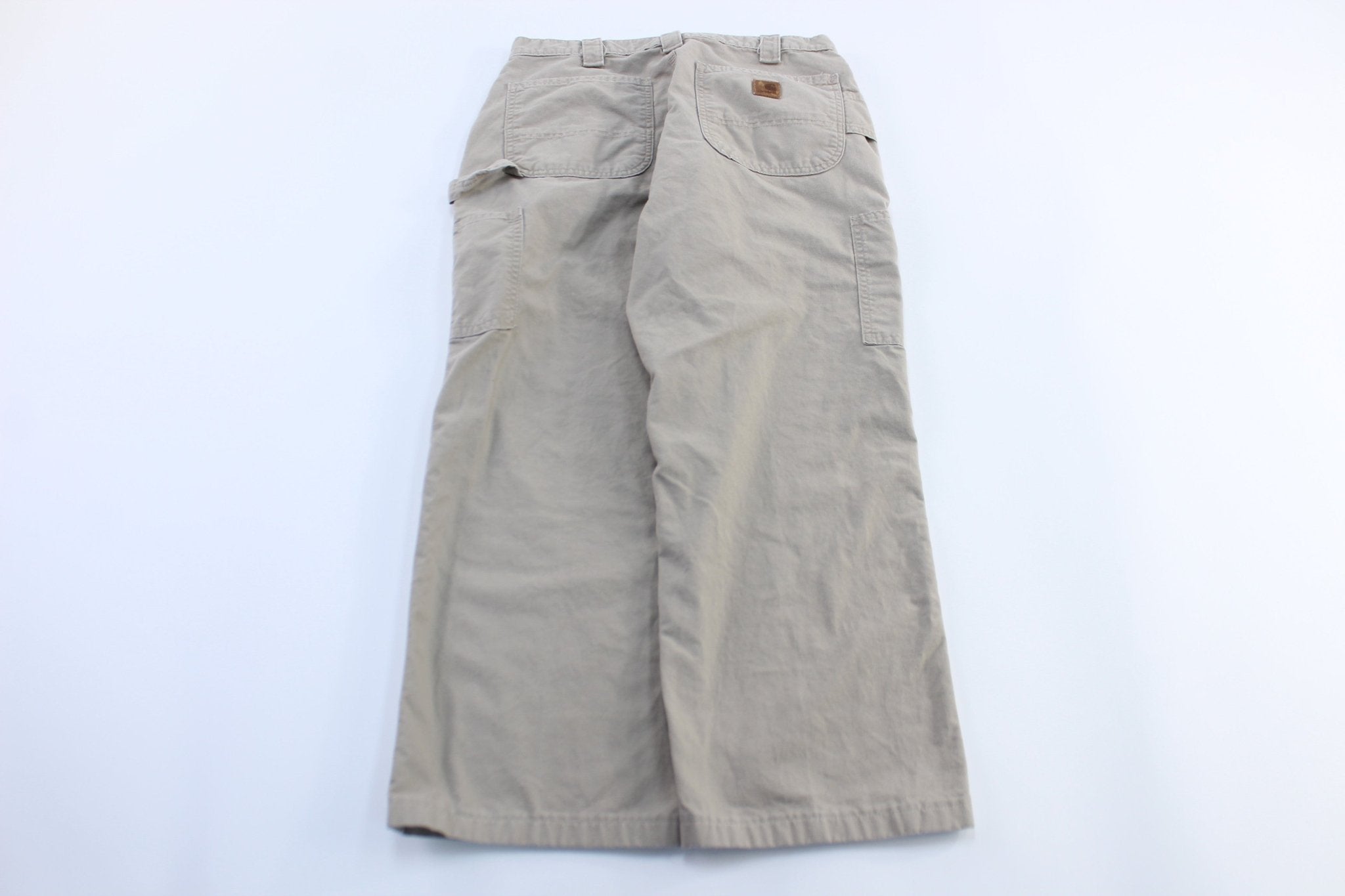 Carhartt Logo Patch Beige Carpenter Pants - ThriftedThreads.com