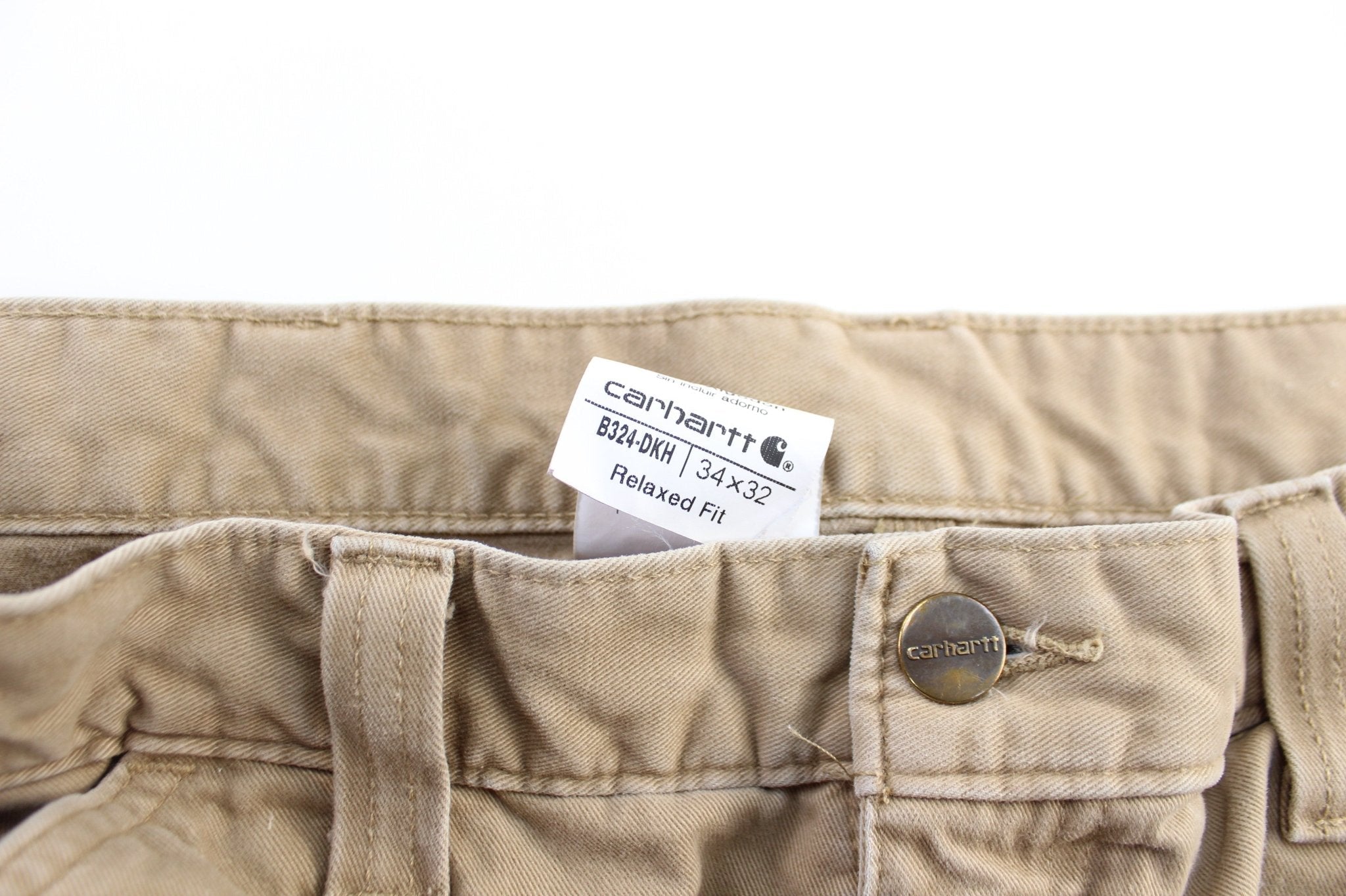 Carhartt Logo Patch Beige Carpenter Pants - Pants/Shorts - Thrifted Threads