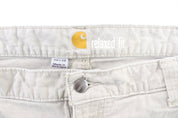 Carhartt Logo Patch Beige Carpenter Pants - Pants/Shorts - Thrifted Threads