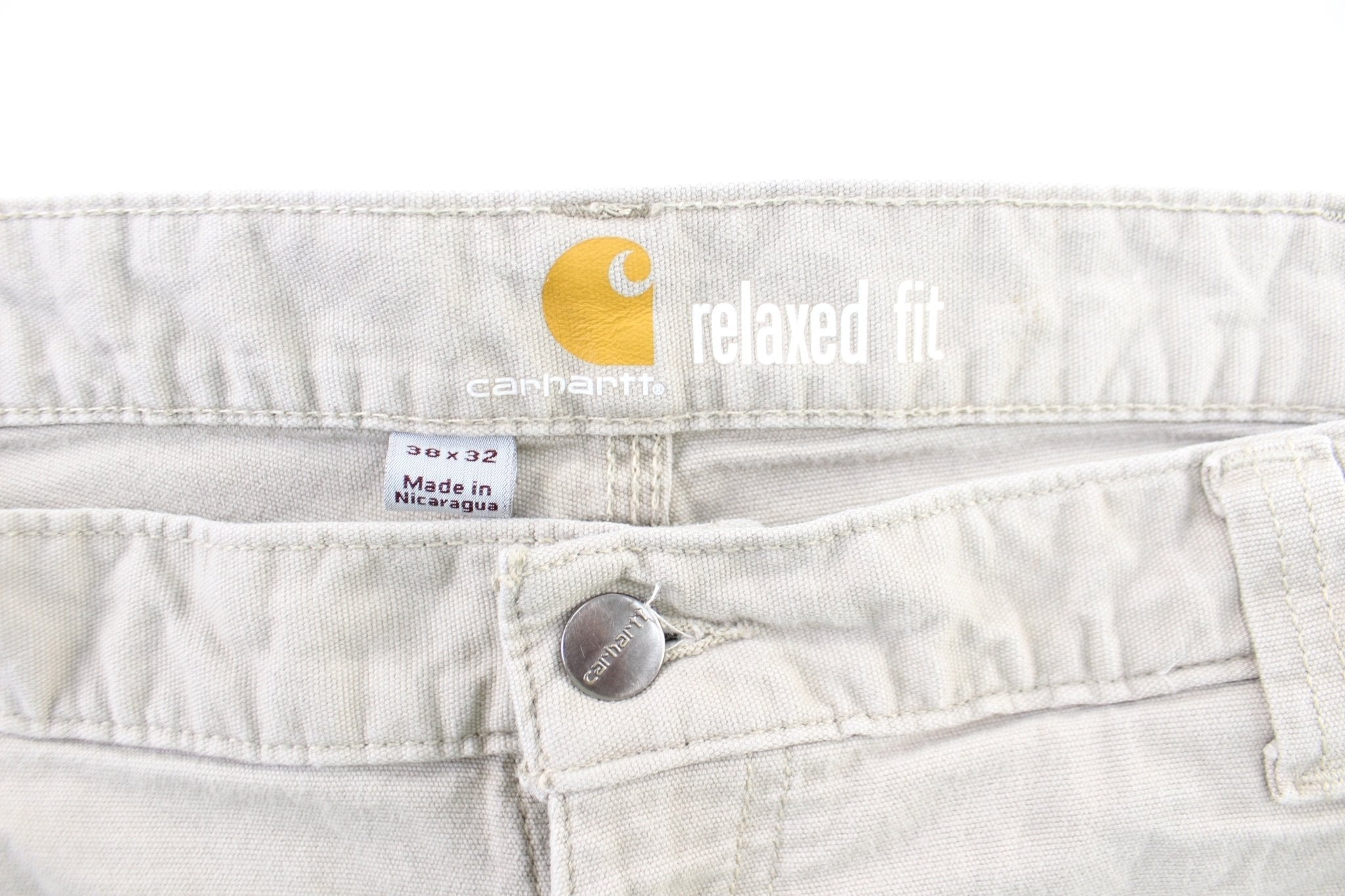 Carhartt Logo Patch Beige Carpenter Pants - Pants/Shorts - Thrifted Threads