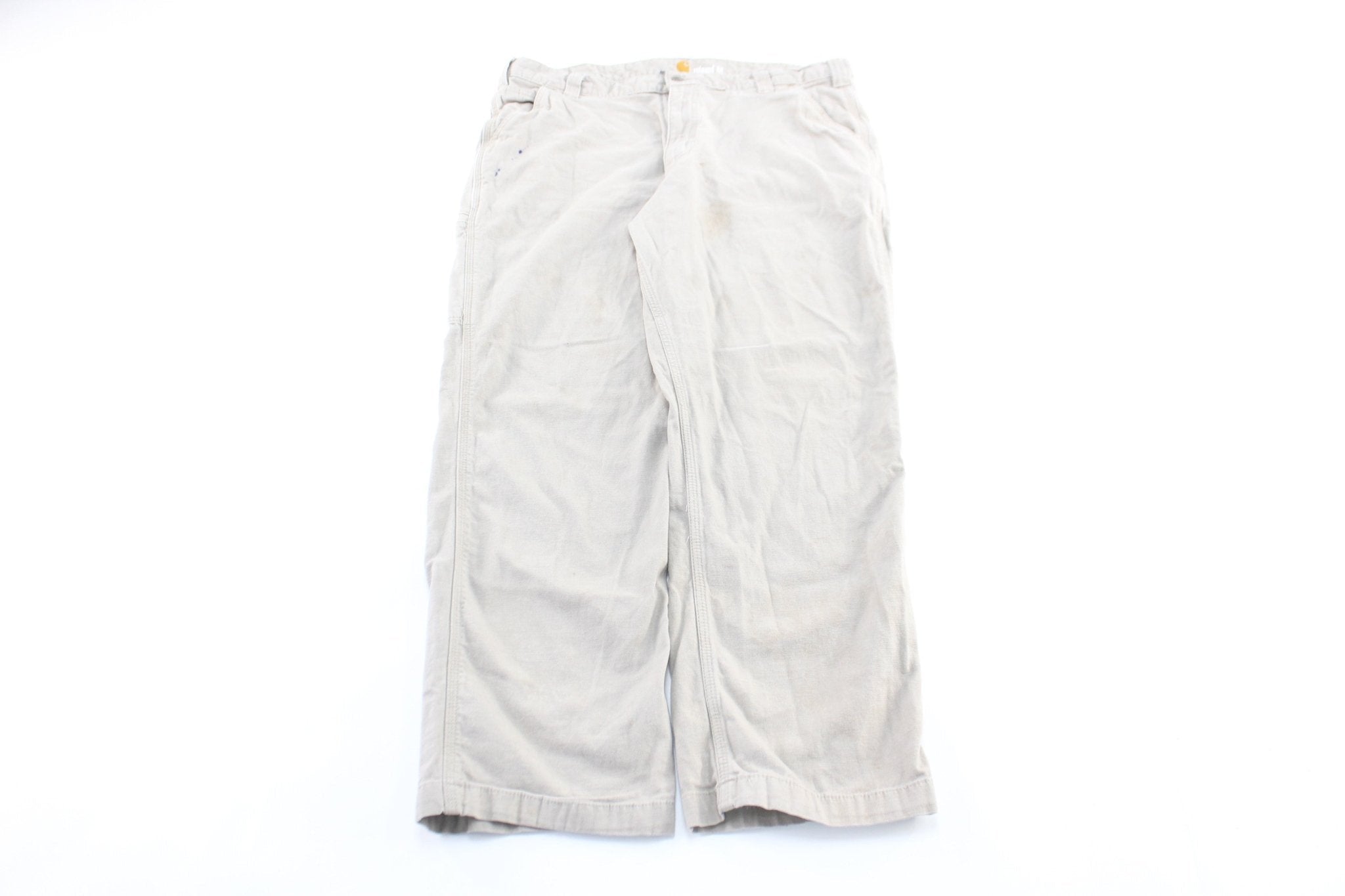 Carhartt Logo Patch Beige Carpenter Pants - Pants/Shorts - Thrifted Threads