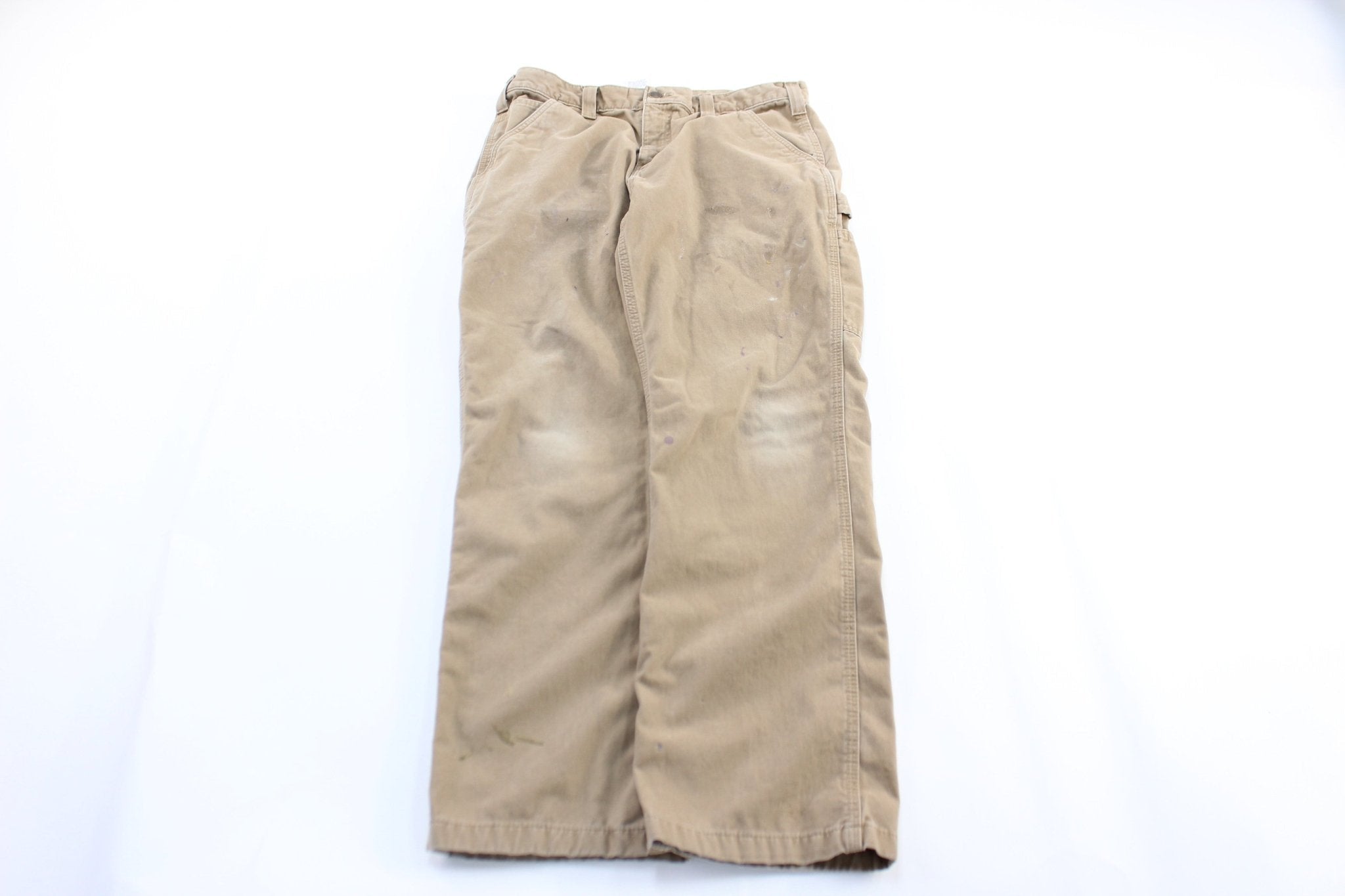 Carhartt Logo Patch Beige Carpenter Pants - Pants/Shorts - Thrifted Threads