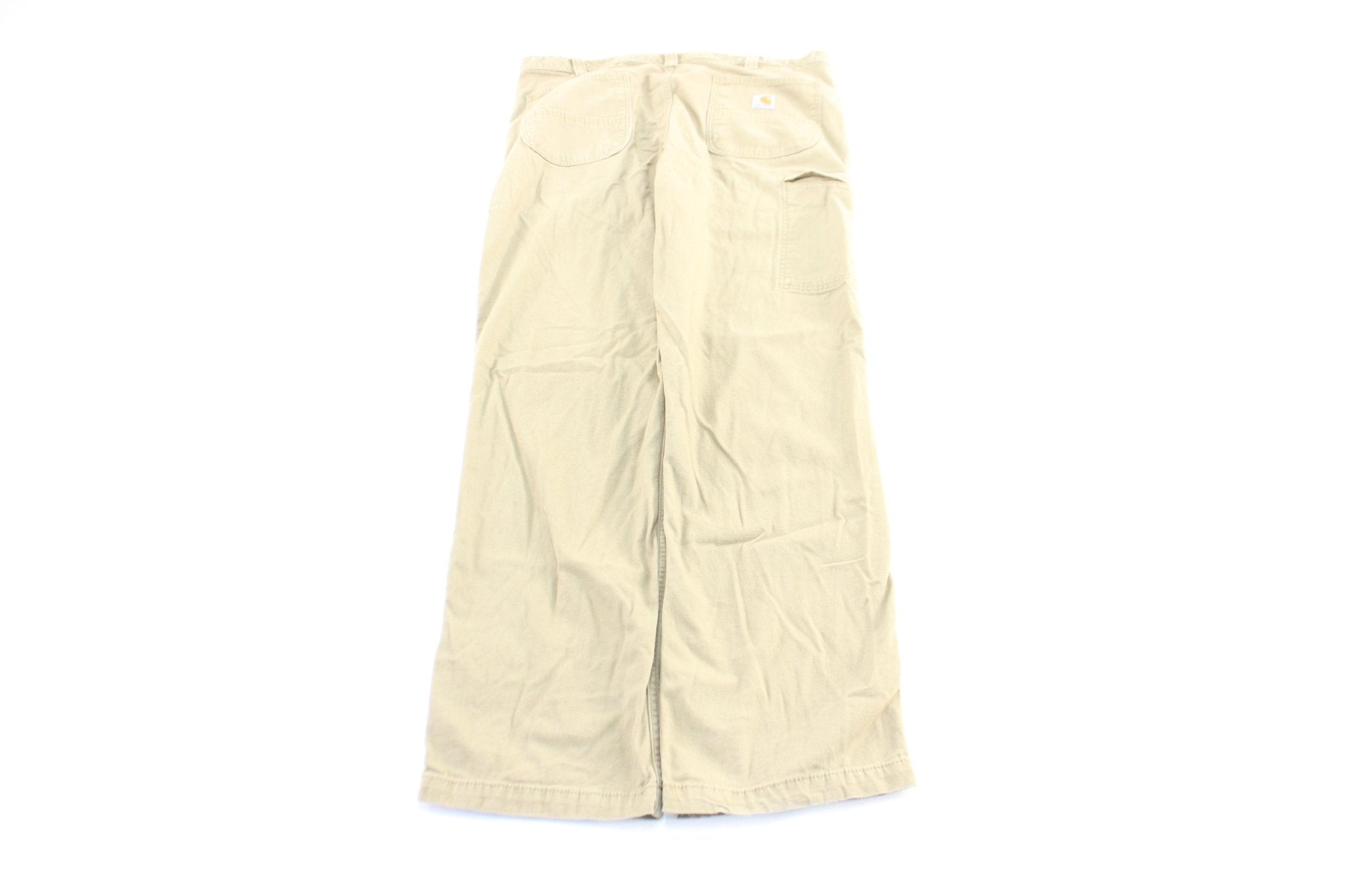 Carhartt Logo Patch Beige Pants - ThriftedThreads.com