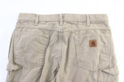 Carhartt Logo Patch Beige Pants - ThriftedThreads.com