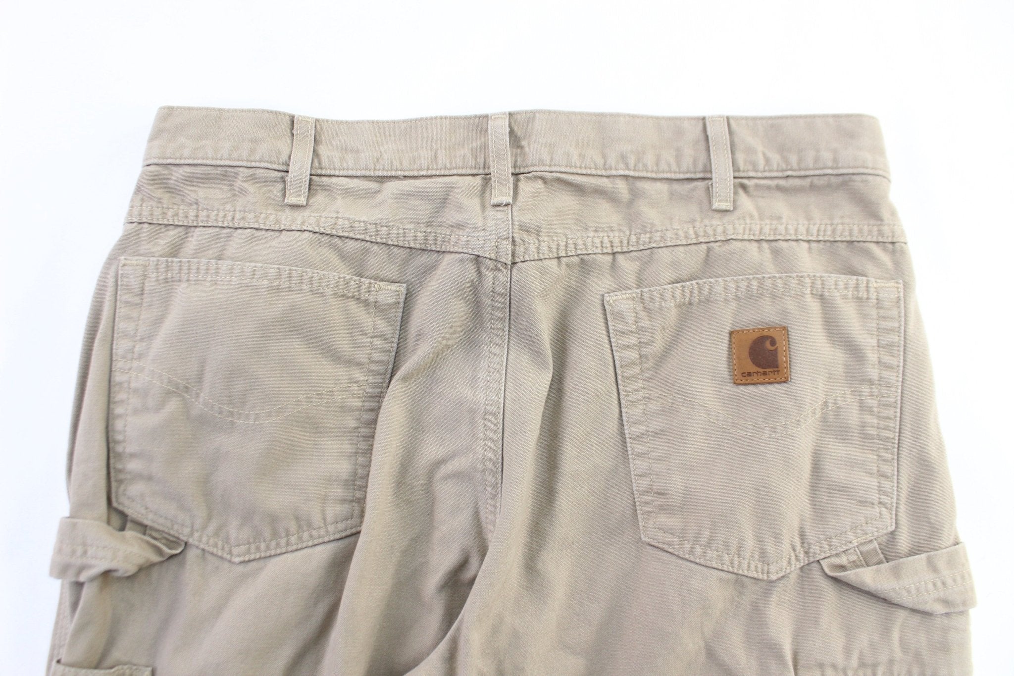 Carhartt Logo Patch Beige Pants - ThriftedThreads.com