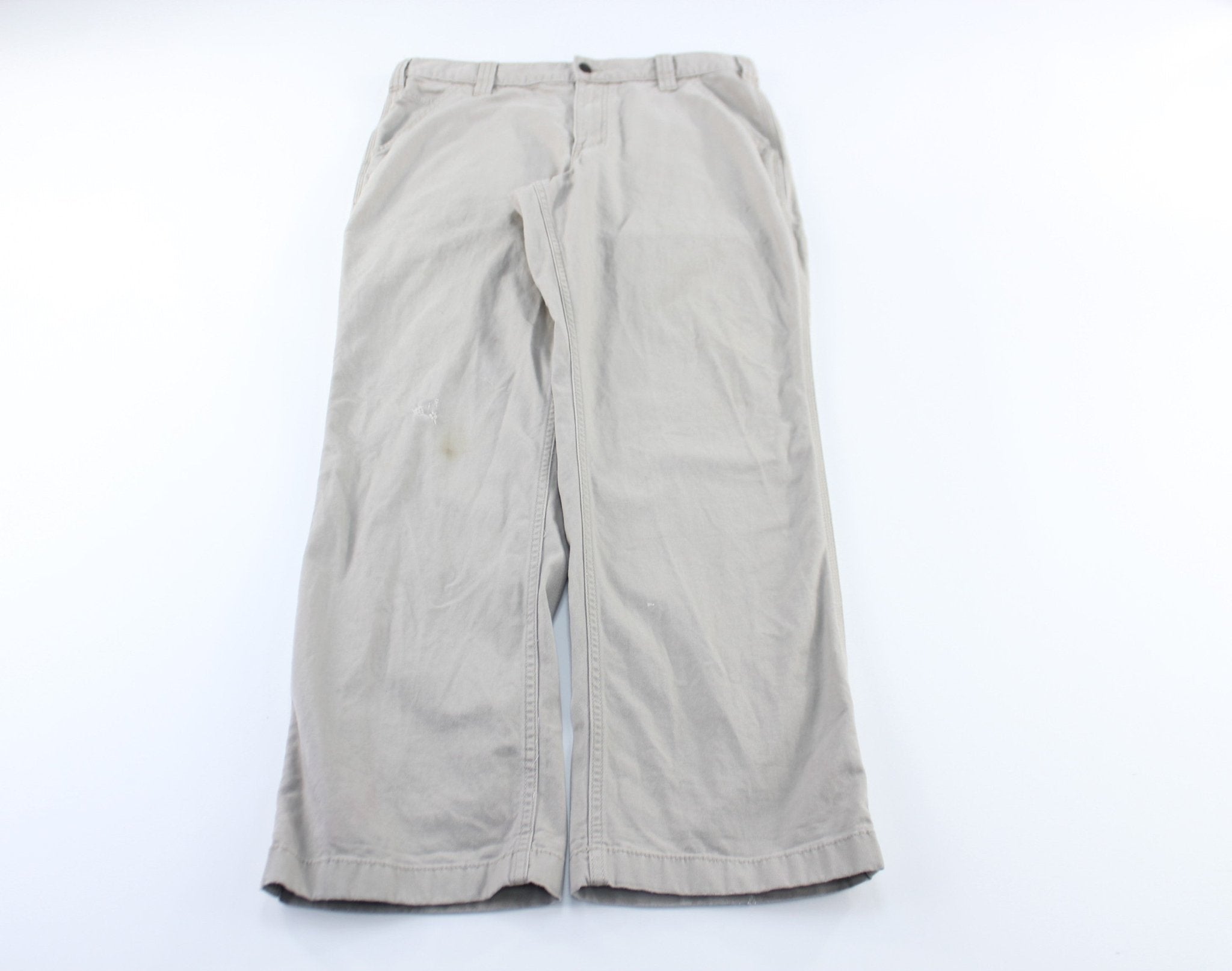 Carhartt Logo Patch Beige Pants - ThriftedThreads.com