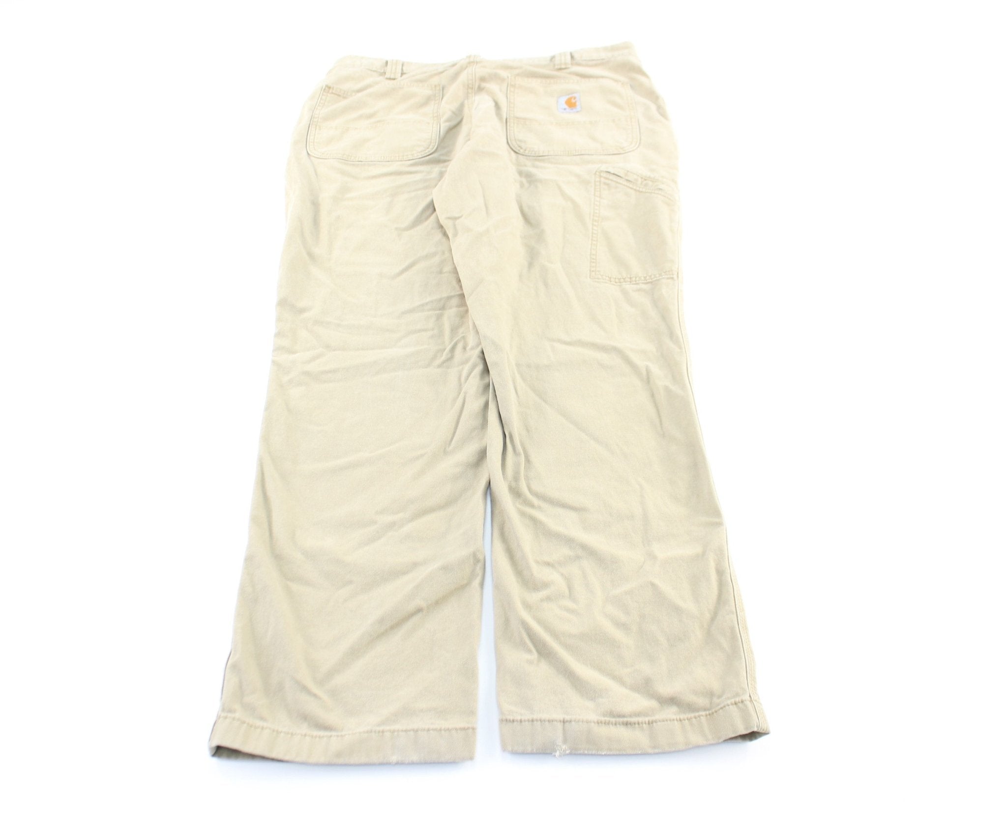 Carhartt Logo Patch Beige Pants - ThriftedThreads.com