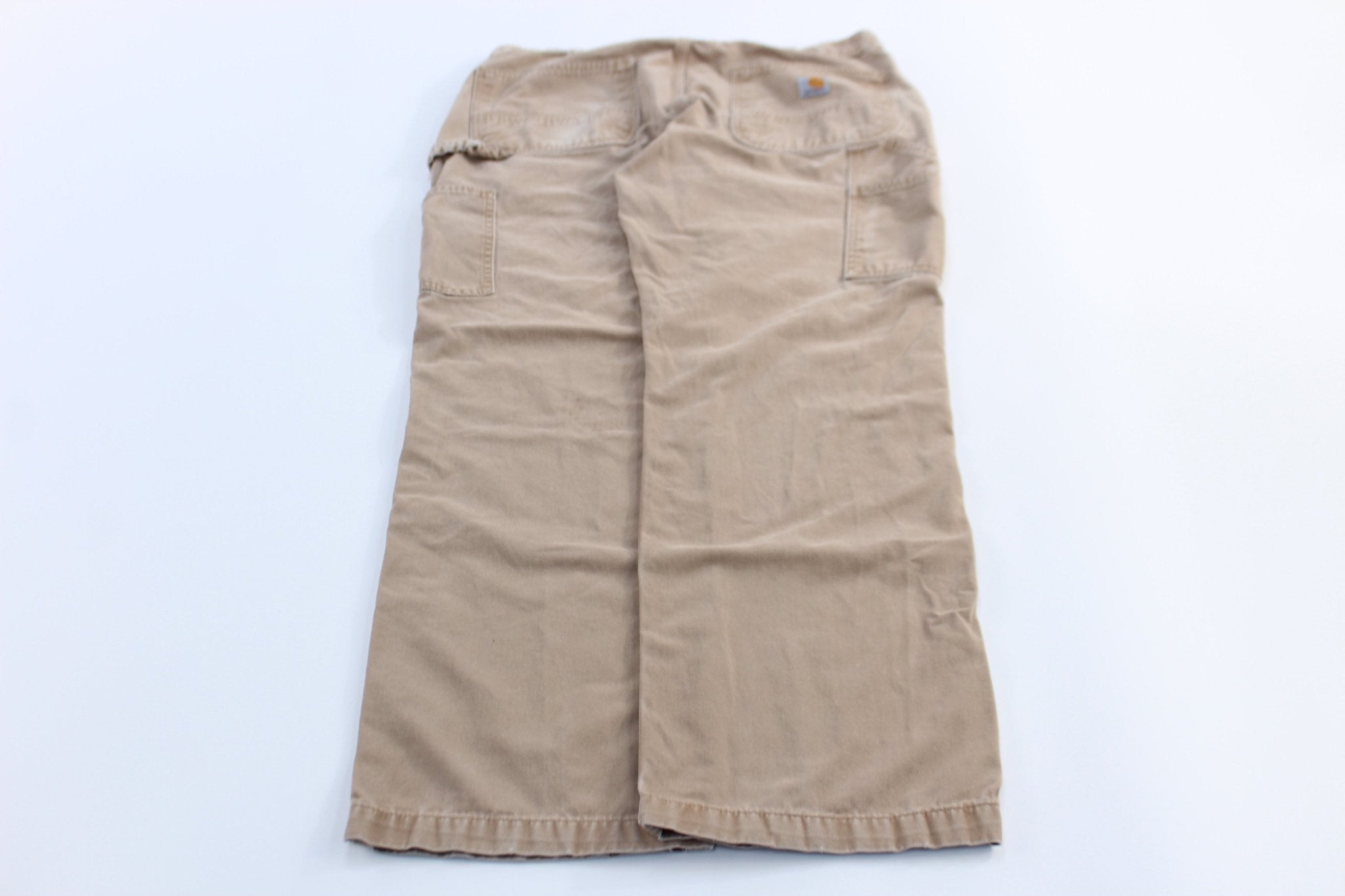 Carhartt Logo Patch Beige Relaxed Fit Pants - Pants/Shorts - Thrifted Threads