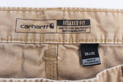 Carhartt Logo Patch Beige Relaxed Fit Pants - Pants/Shorts - Thrifted Threads