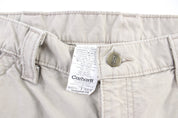 Carhartt Logo Patch Beige Workwear Pants - ThriftedThreads.com