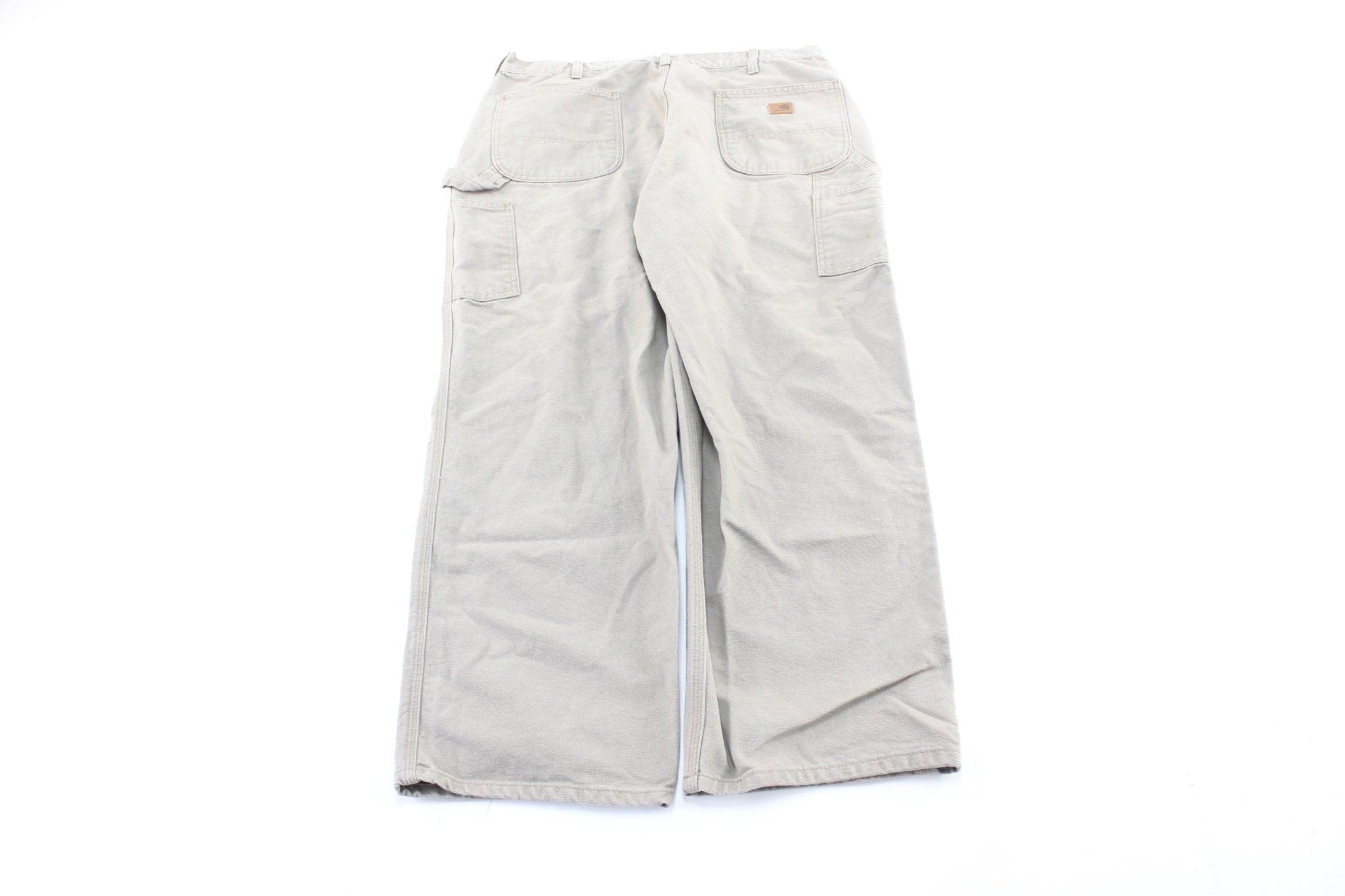 Carhartt Logo Patch Beige Workwear Pants - ThriftedThreads.com