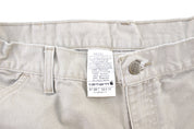 Carhartt Logo Patch Beige Workwear Pants - ThriftedThreads.com