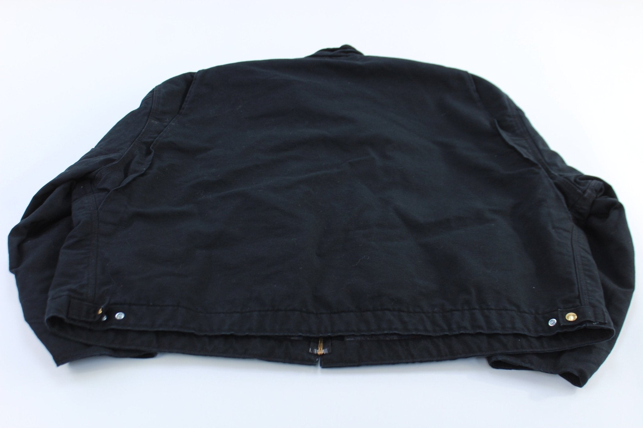 Carhartt Logo Patch Black Blanket Lined Detroit Jacket - ThriftedThreads.com