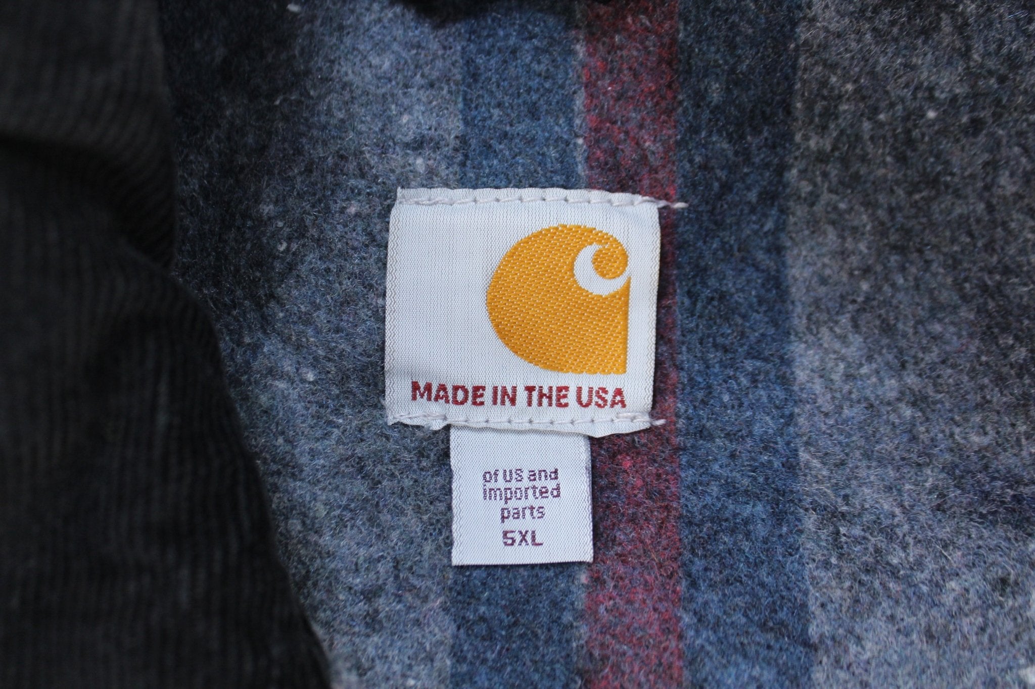 Carhartt Logo Patch Black Blanket Lined Detroit Jacket - ThriftedThreads.com