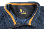 Carhartt Logo Patch Black & Blue Zip Up Jacket - ThriftedThreads.com