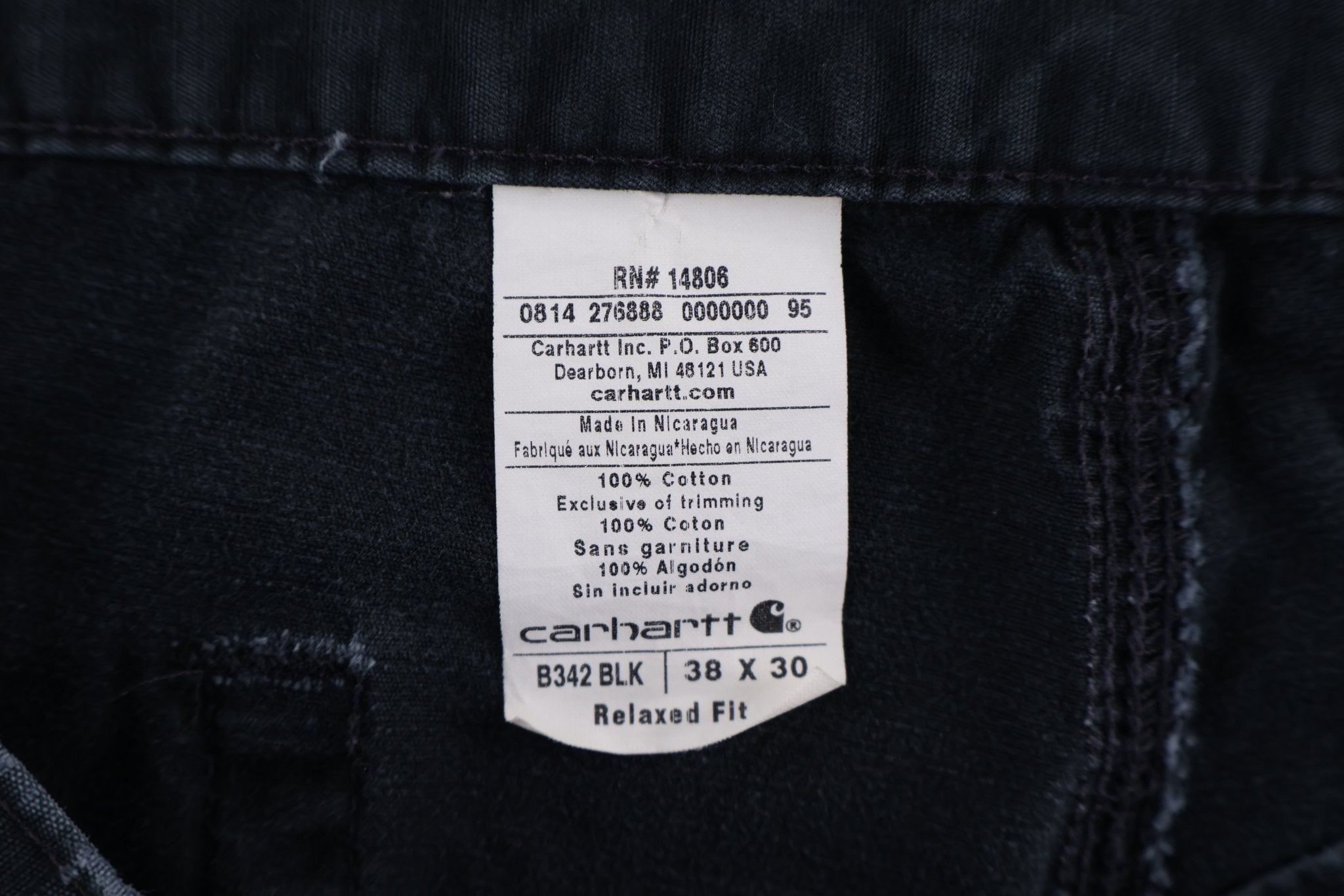 Carhartt Logo Patch Black Cargo Pants - Pants/Shorts - Thrifted Threads