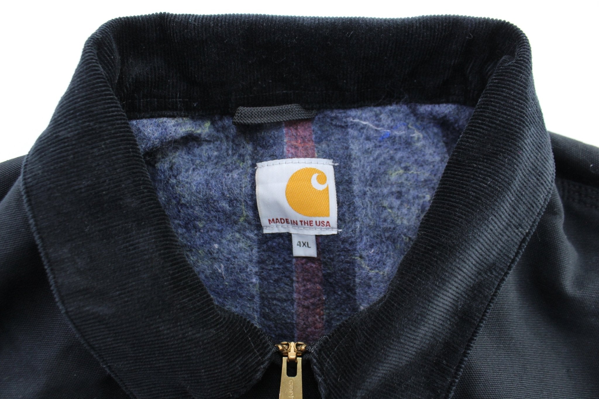 Carhartt Logo Patch Black Detroit Zip Up Jacket - Jacket - Thrifted Threads