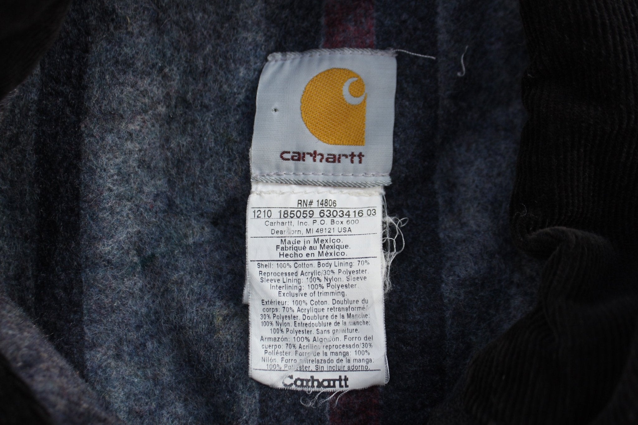 Carhartt Logo Patch Black Full Zip Detroit Jacket - jacket - Thrifted Threads